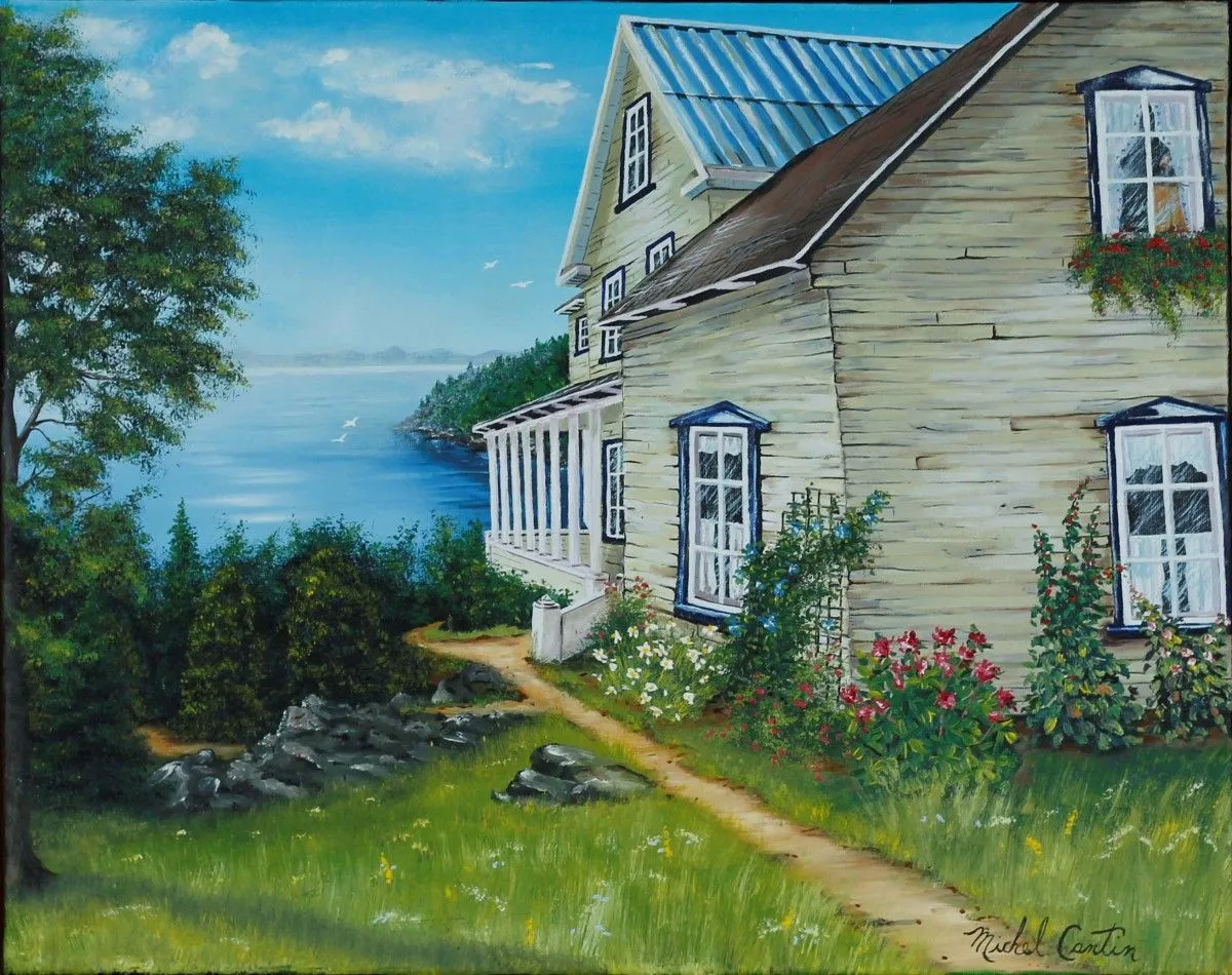 La maison sur la falaise, œuvre de Michel Cantin