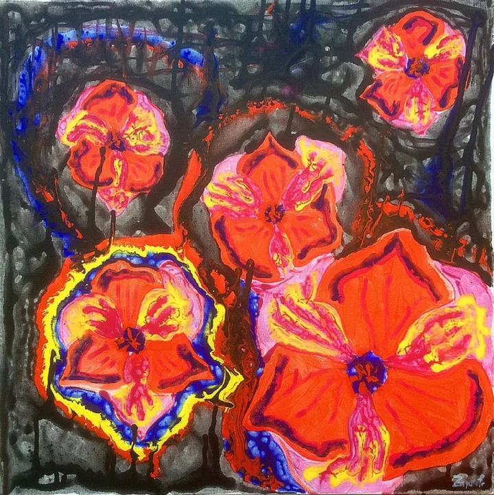 Tulips in the rain, artwork by Zazulete Anuca Romanta Ion