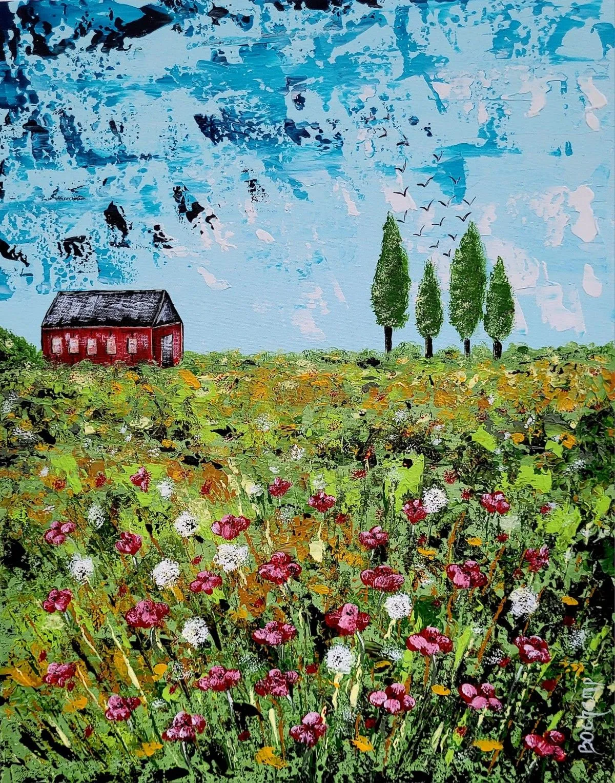 Mon champ fleuri, œuvre de Chantal Bochamp