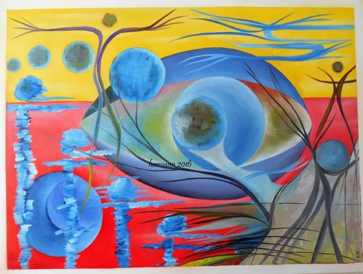 oil "beobachtendes Auge", œuvre de Hansjörg Hermann