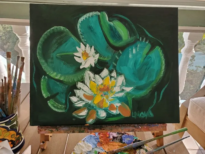 Abtract Lilies, artwork by Ligia Moya