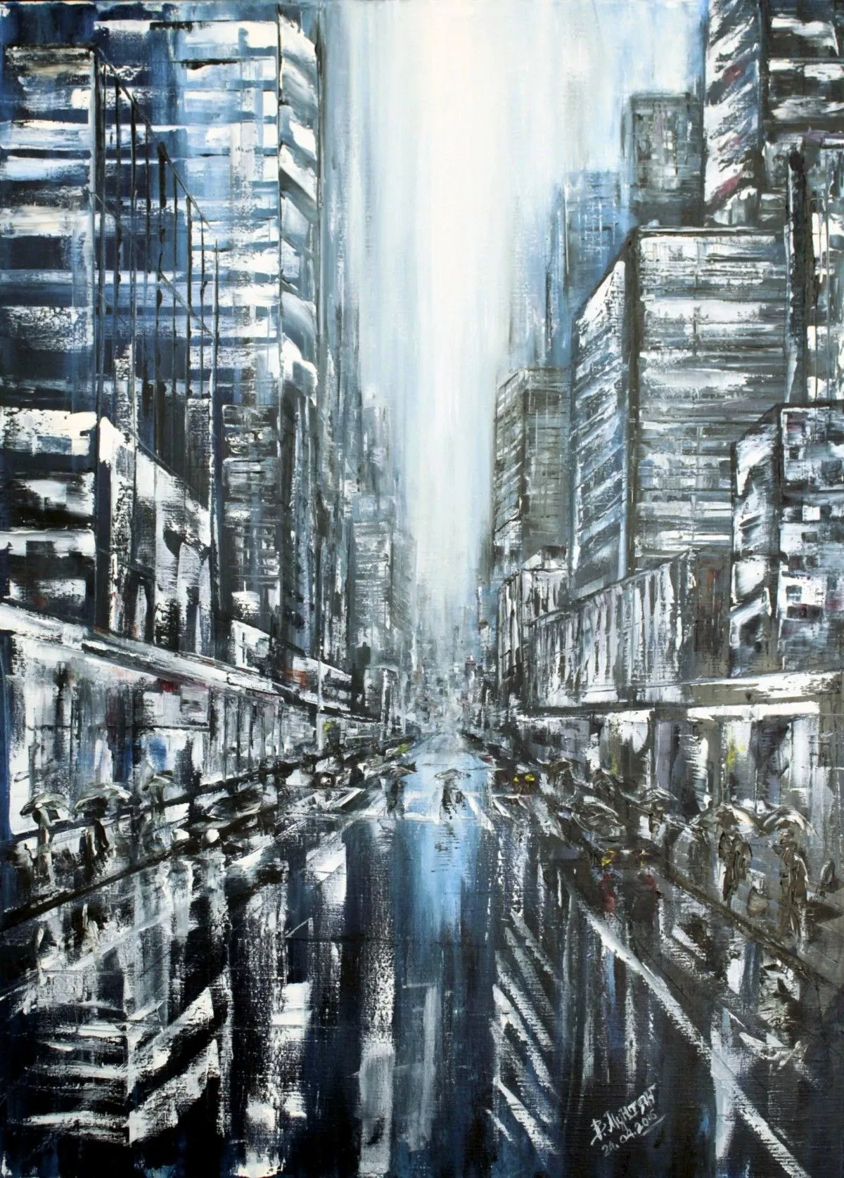 Spring lights of a megacity Painting, artwork by Vasyl Muntian