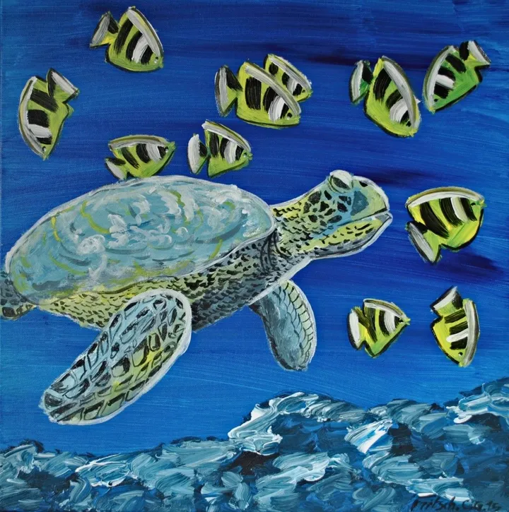 Tortue des caraïbes, artwork by Catherine Fitsch Germain