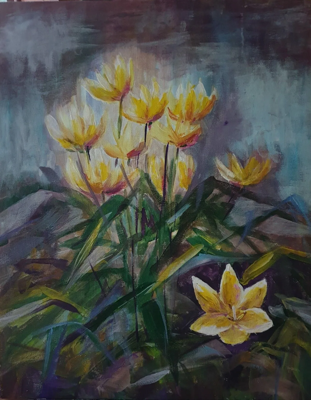 Spring f;owers, artwork by Zinta Miezaine