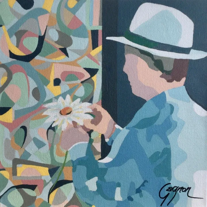 Le marchand de fleurs, artwork by Lynda Gagnon