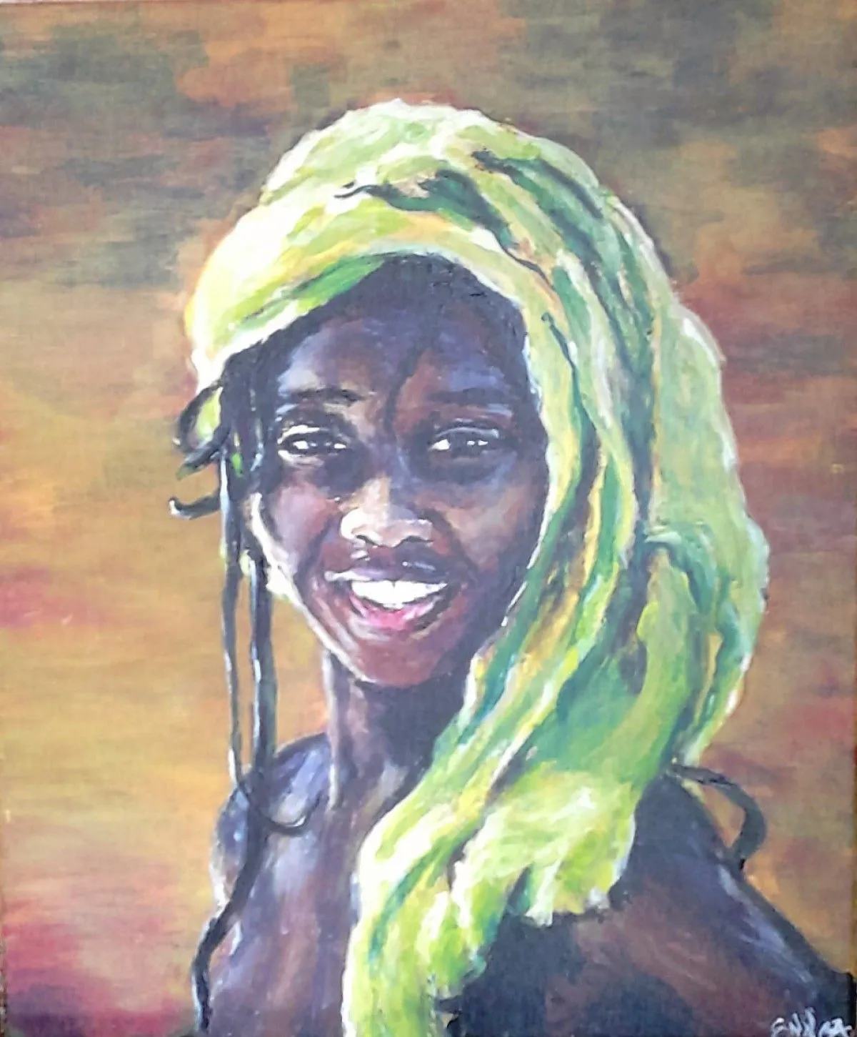 La jeune fille au foulard vert, artwork by ennoa sanna