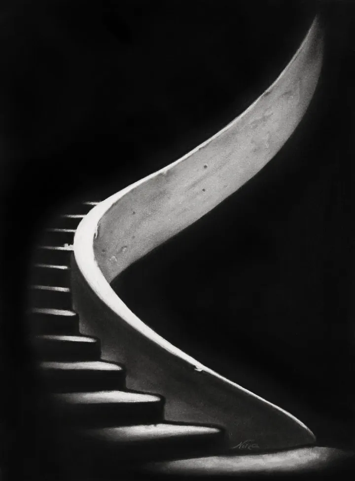 Les escaliers, œuvre de Nina (Nadine Pillet)
