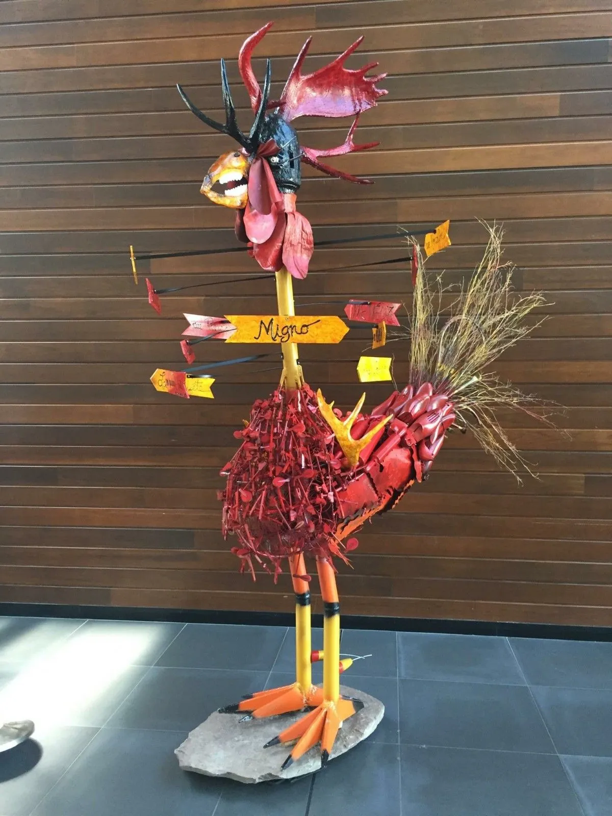 Le coq licorne Sémaphore, œuvre de Joanne Migneault