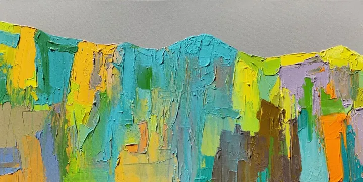 Blue Peaks, artwork by Abhishek Kumar