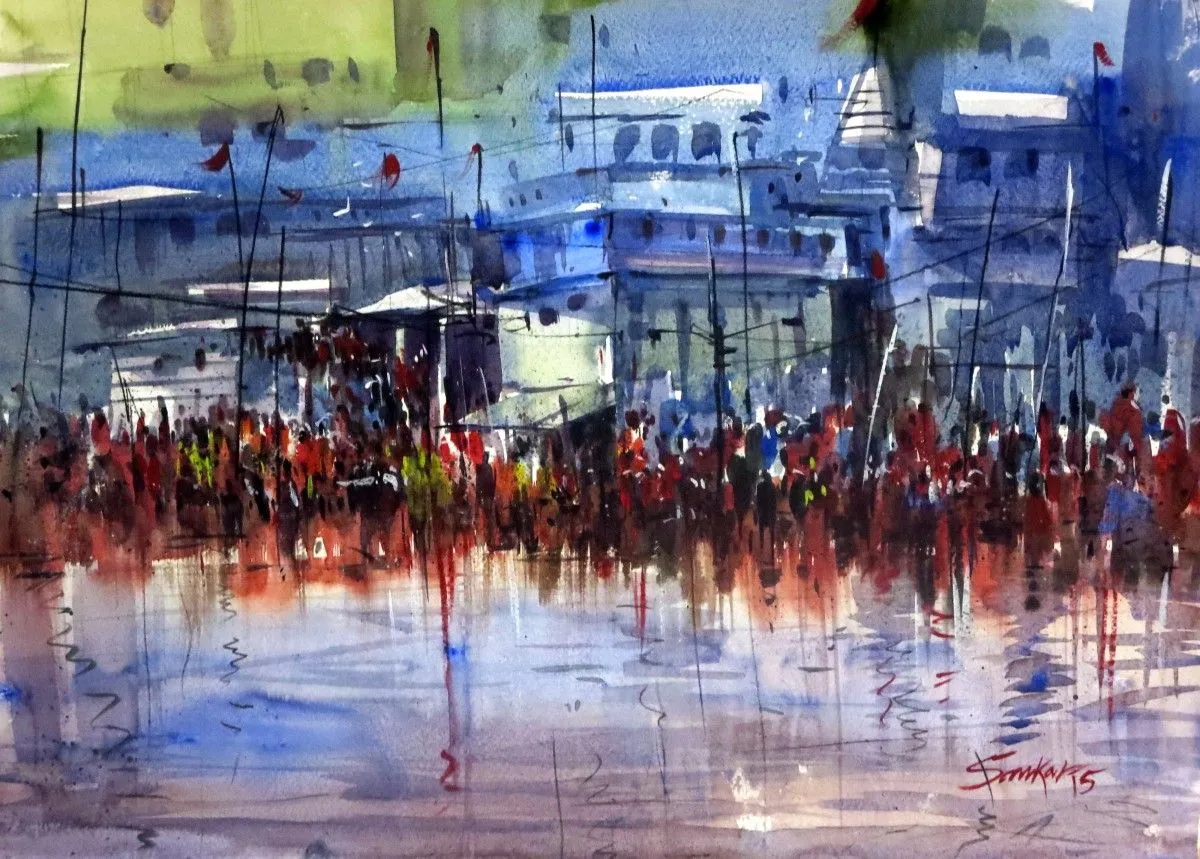 Rajasthan mela, artwork by Sankar Thakur