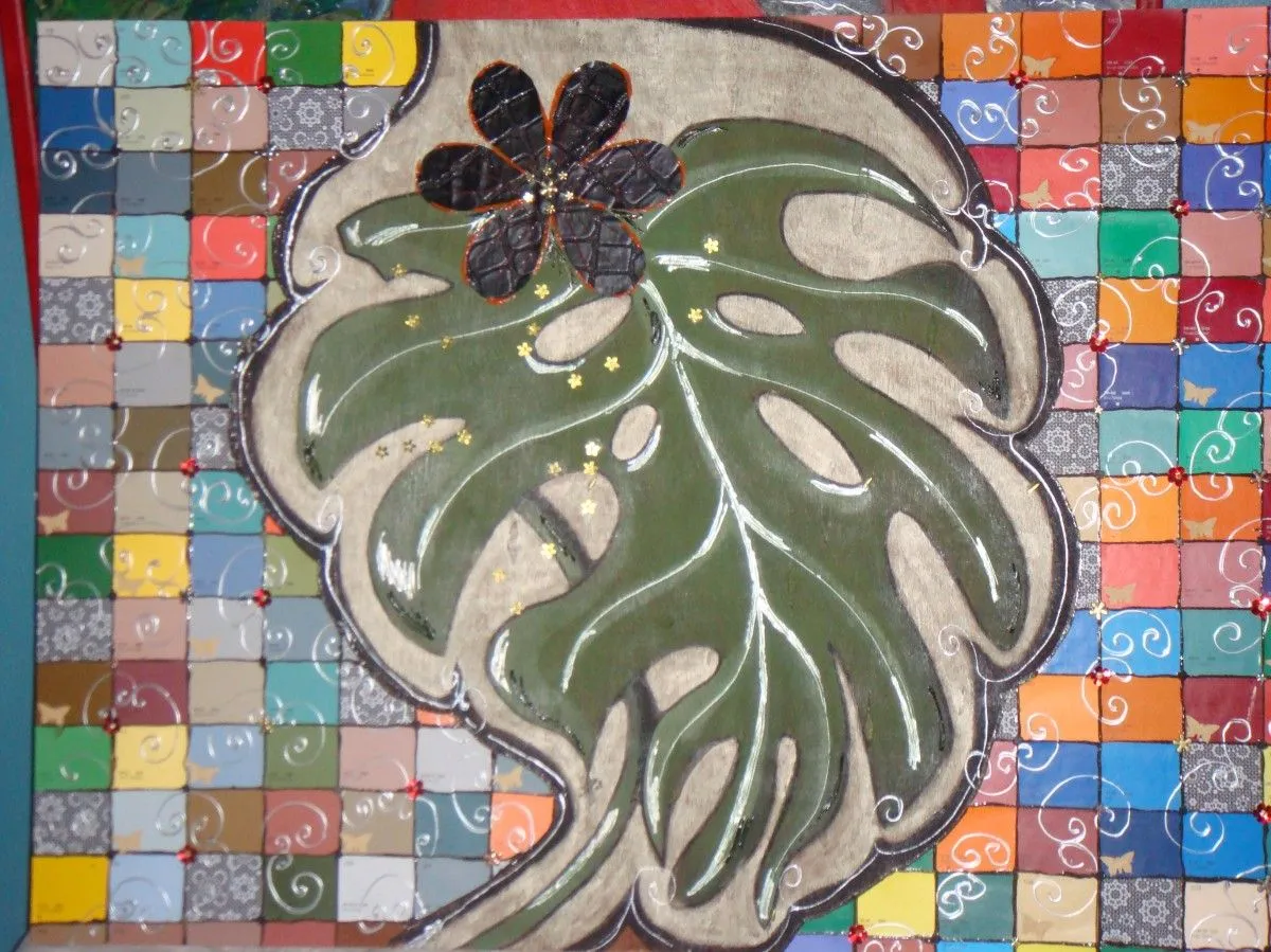 FLOWERS 4 - PATCHWORK DE FEUILLE, œuvre de MAline Del