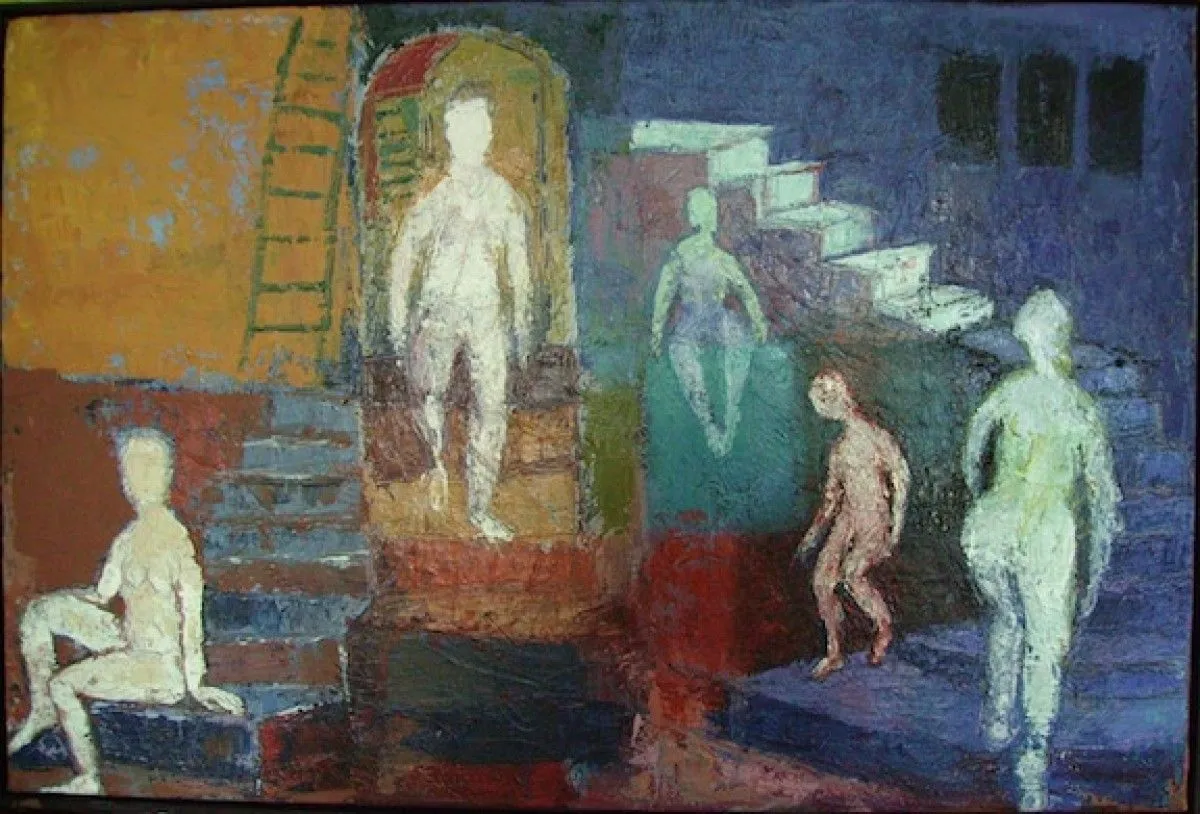 L'escalier bleu, artwork by Louise-Andrée Roberge
