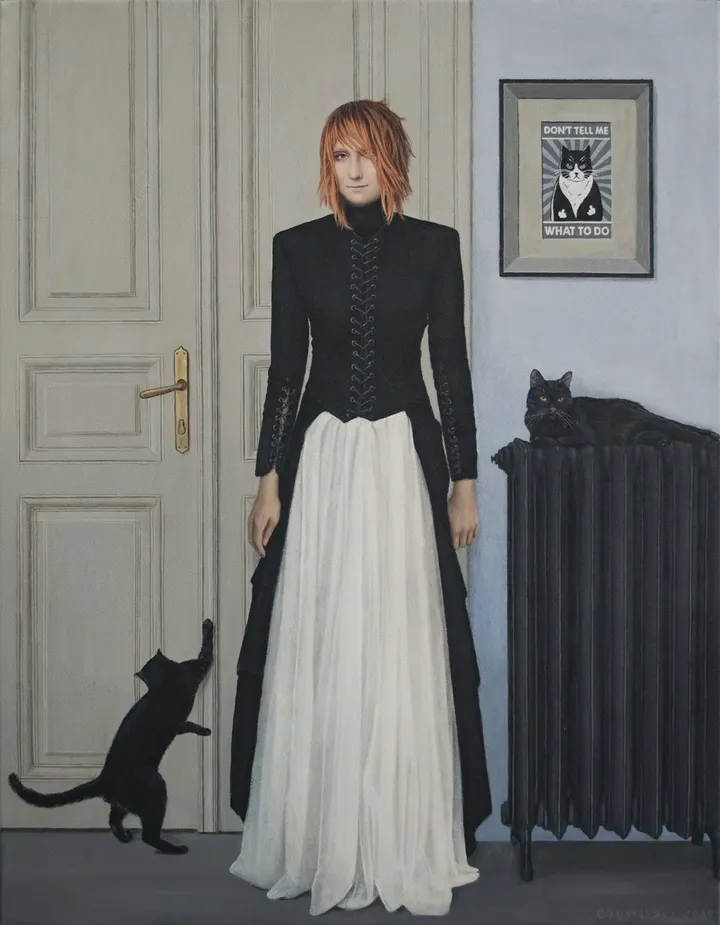 Contemporary portrait "Don't Tell Me what to Do", artwork by Nataliya Bagatskaya