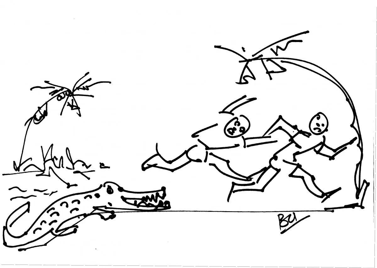 Horror in the village stream, œuvre de Akpan Usoroh