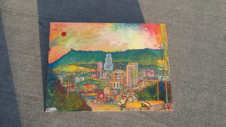 Atardecer en Tegucigalpa, artwork by Aziel Barrientos