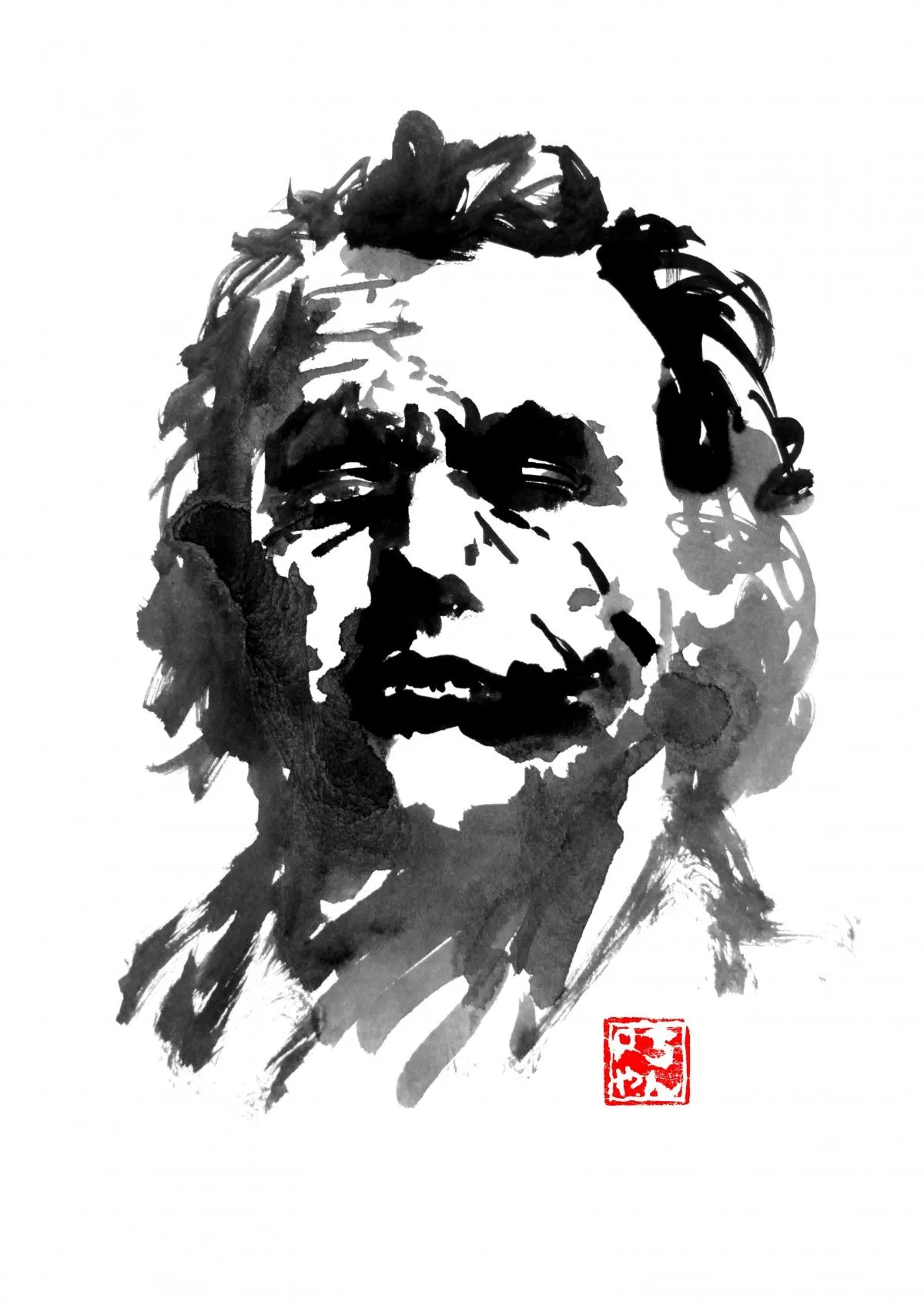 the joker 4, œuvre de pechane sumi-e