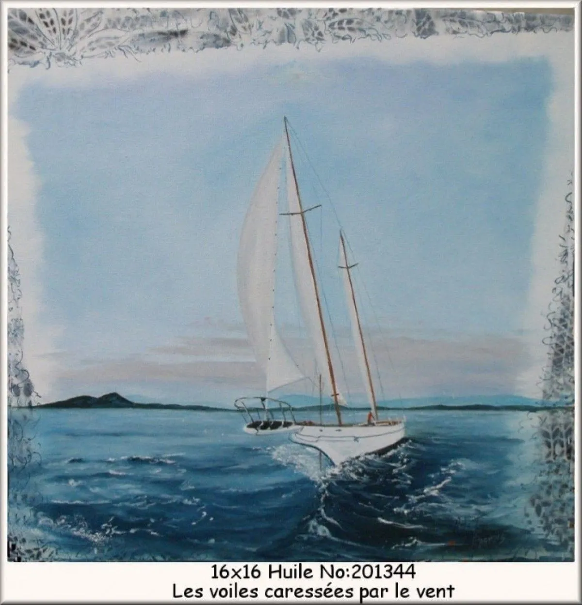 Les voiles caressées par le vent, artwork by Arlette Paradis