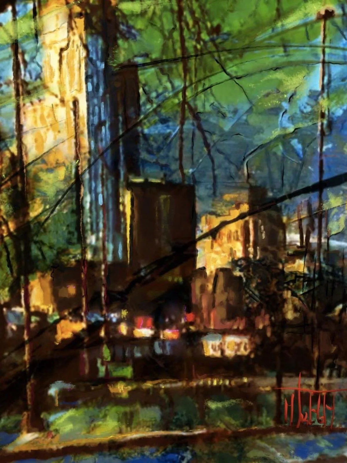 LA CITÉ BLEUE, œuvre de MiCheline Tremblay