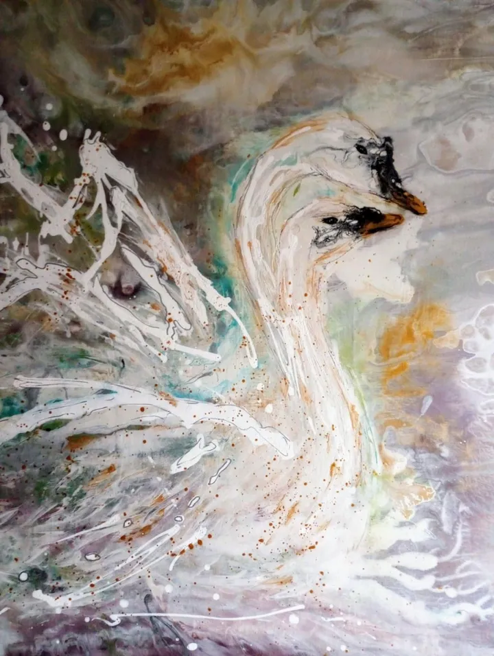 Cygnes du temps, œuvre de Lucy Dandurand
