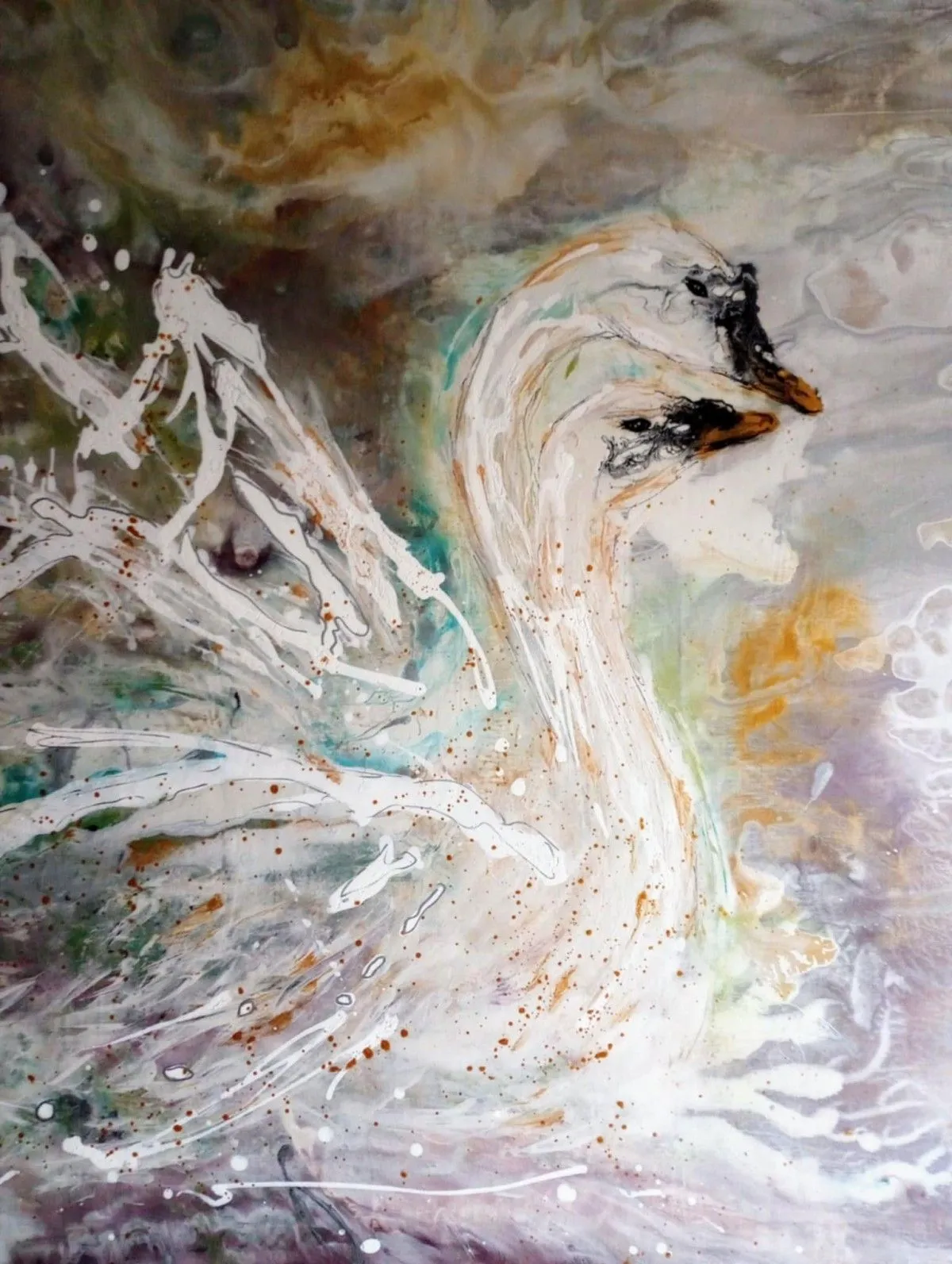 Cygnes du temps, œuvre de Lucy Dandurand