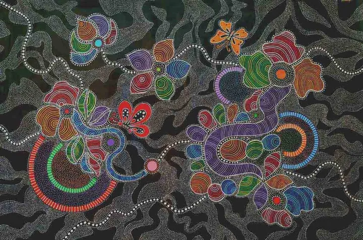 Floral in dotting original, œuvre de Maggie Lee