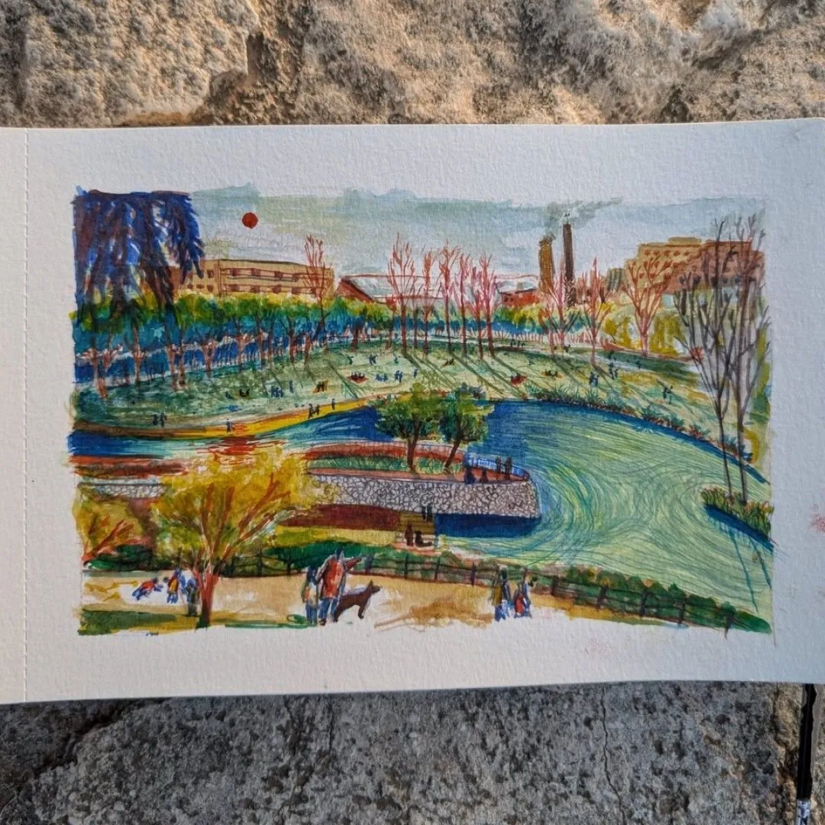 Parque de Cabecera (Atardecer en Mislata), œuvre de Aziel Barrientos