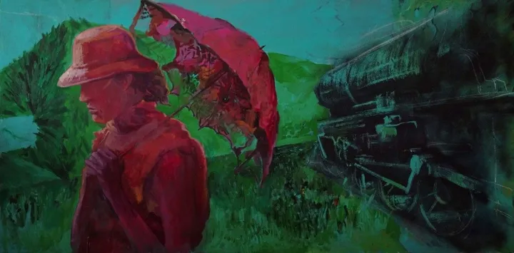 The secret garden - The steam-engine, artwork by Dragos Botezat