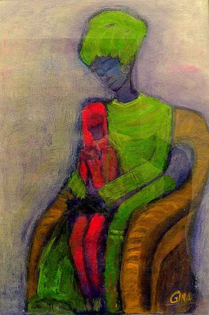 "African Woman with the Child", artwork by Jasminka Tabak