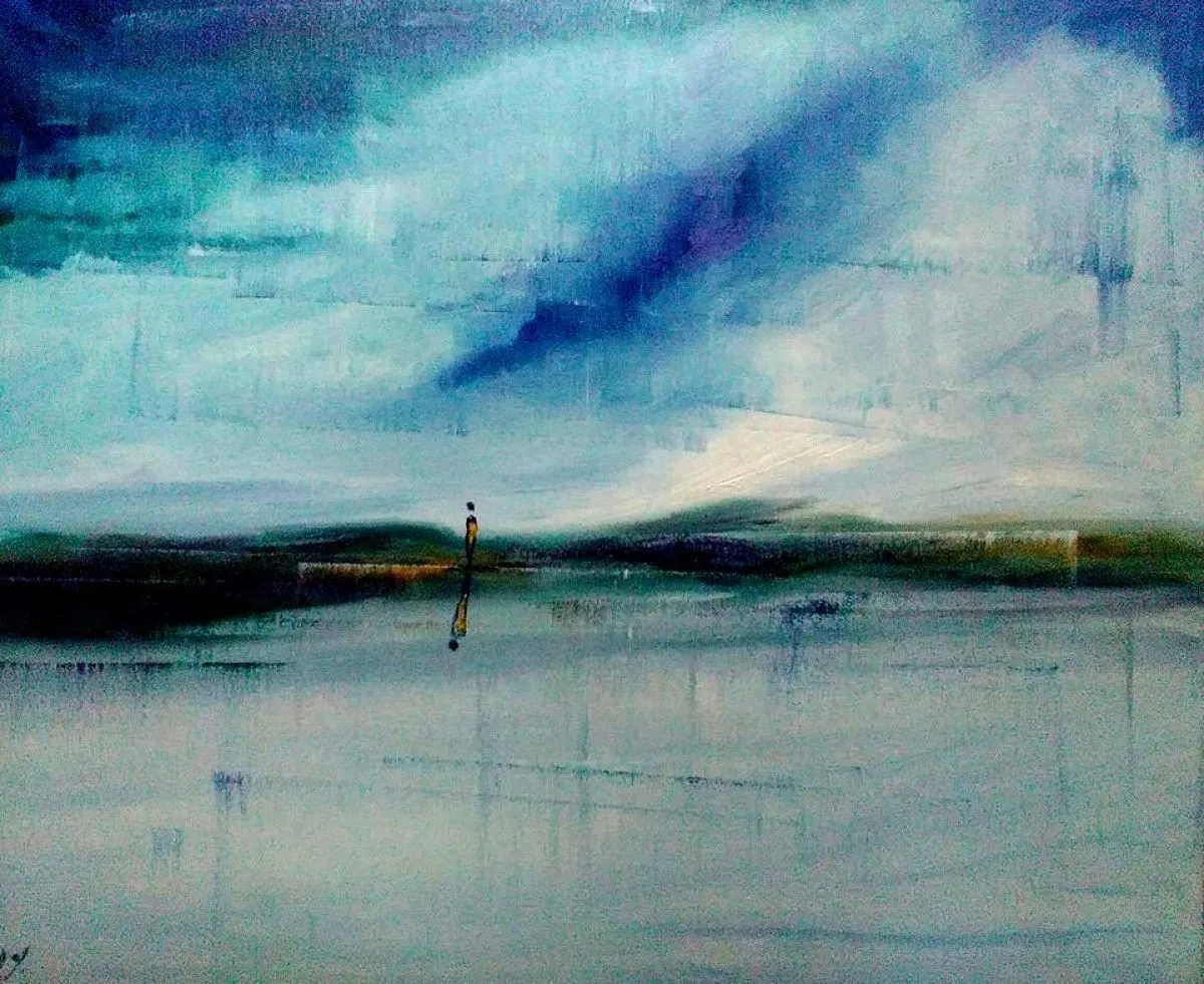Alone at the lake, œuvre de Maka Kvartskhava
