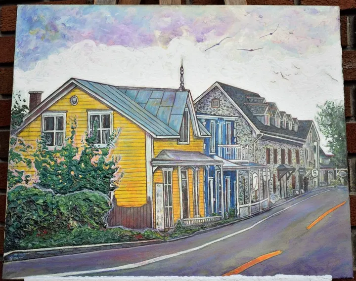 old beloeil town, artwork by Denis Roucau