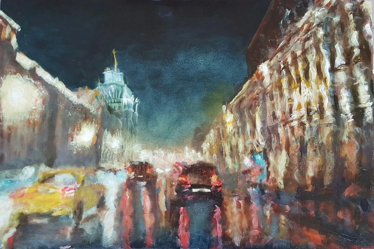 Moscow Night, artwork by Dmitry Semenkov
