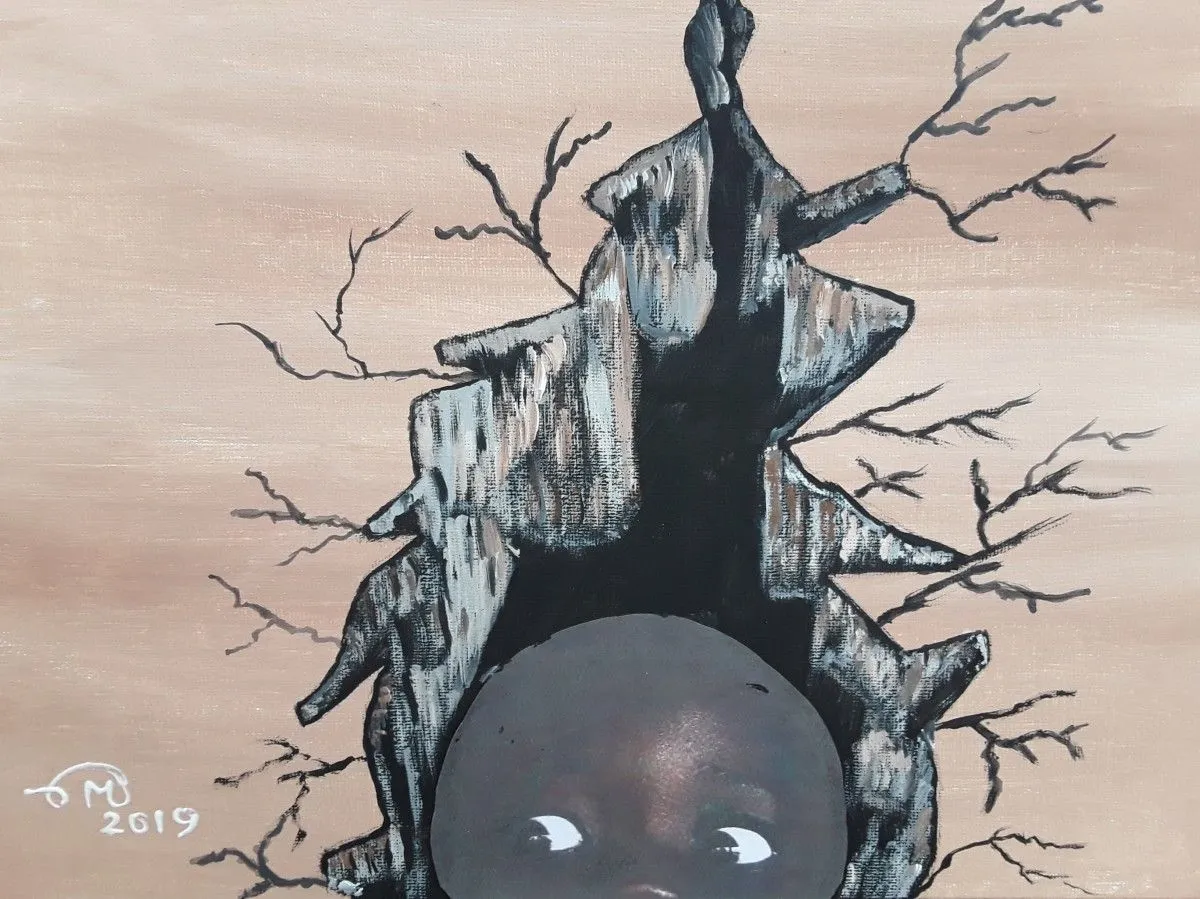 L`ENFANT EFFRAYÉ, œuvre de Catherine ROUCOU