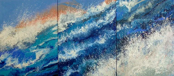 SEASCAPE TRIPTYCH, artwork by IRINI KARPIKIOTI