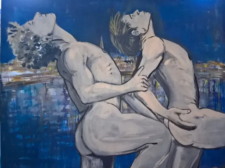 Saint-Malo and the dancers, artwork by Eric James DUHAN