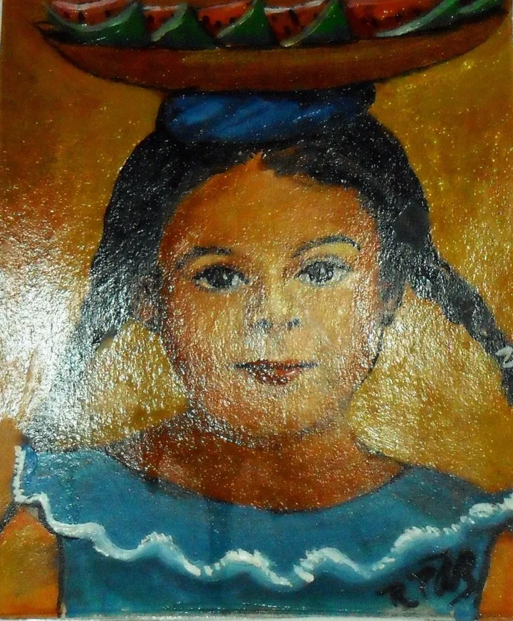 Vendedora, artwork by Rosa María Brenes
