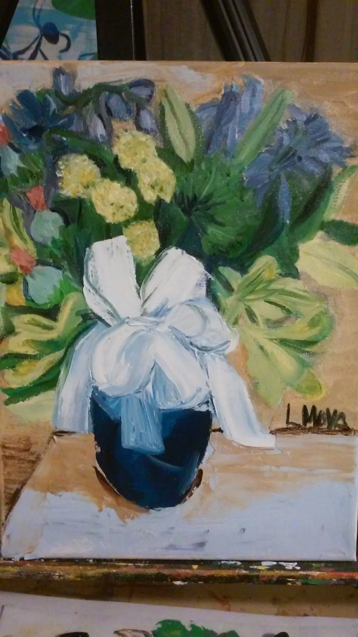 Antoinette's visit, artwork by Ligia Moya