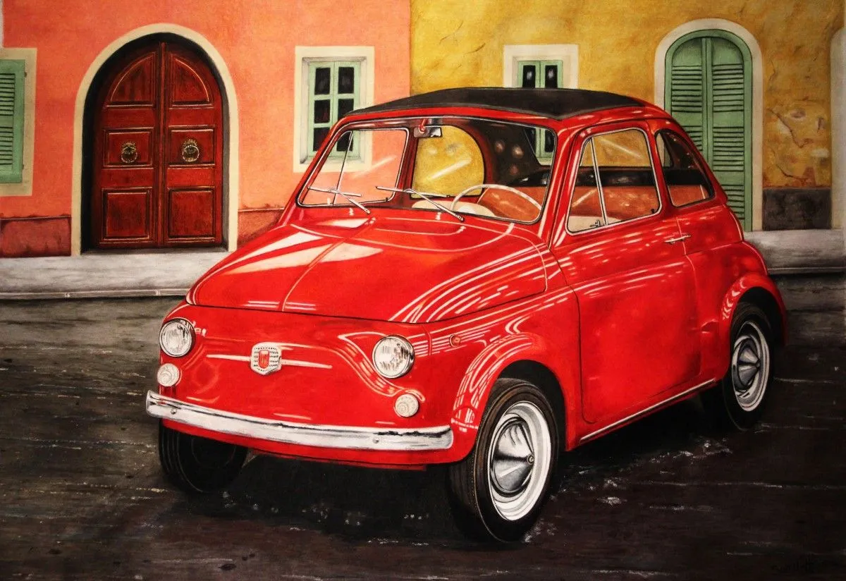 FIAT 500 Année 1960, artwork by Sandrine HARDJANI
