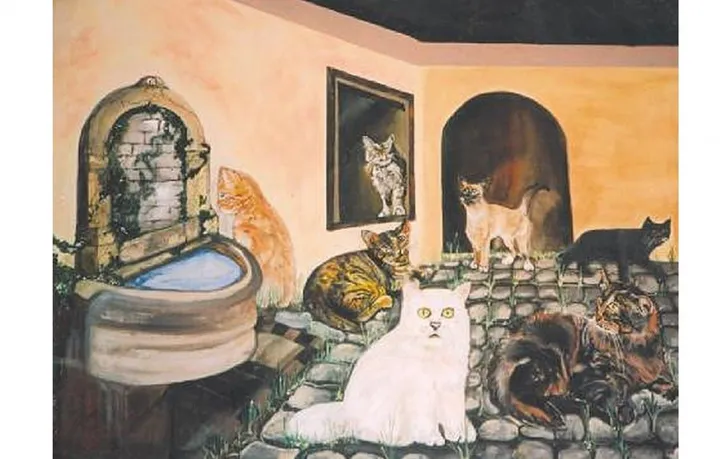 7 cats, œuvre de Grant Netherlands