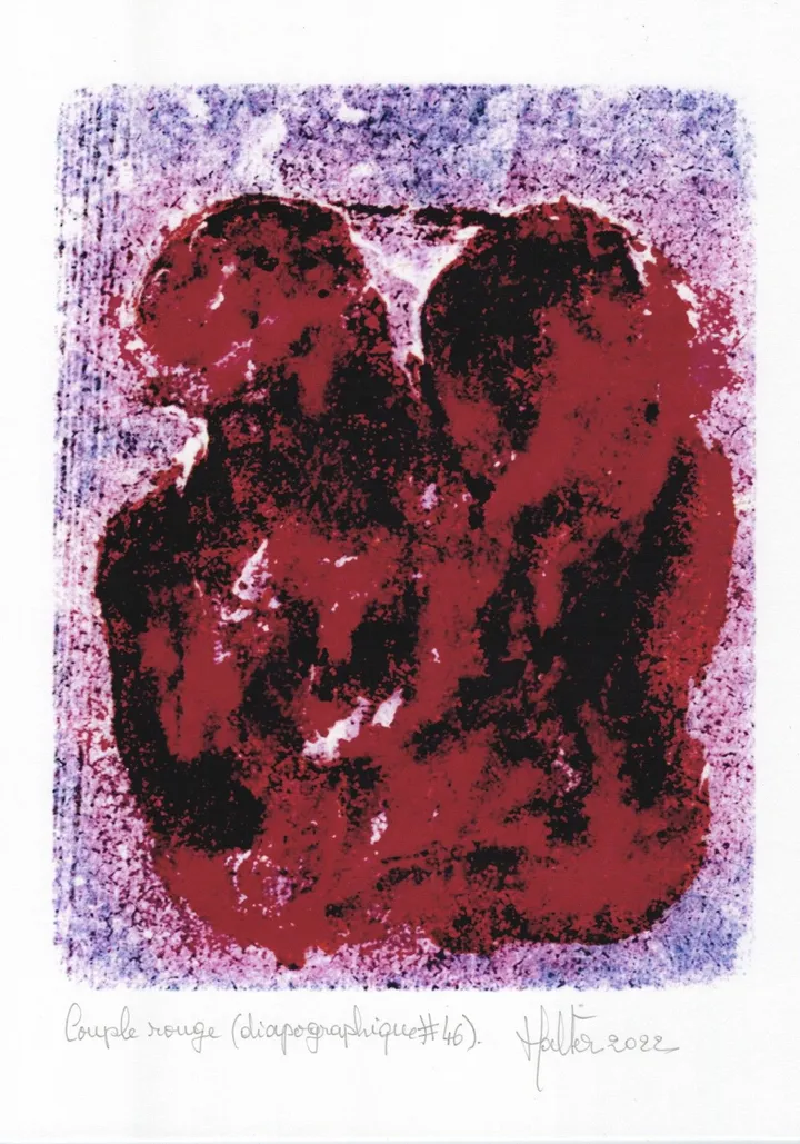 Couple rouge - A4, artwork by Alain HALTER