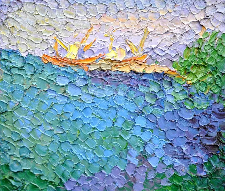The sea, ships, œuvre de Olga Bezhina