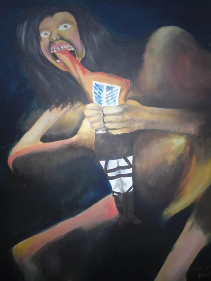 Margold devouring the wings of freedom, artwork by Margold Reina