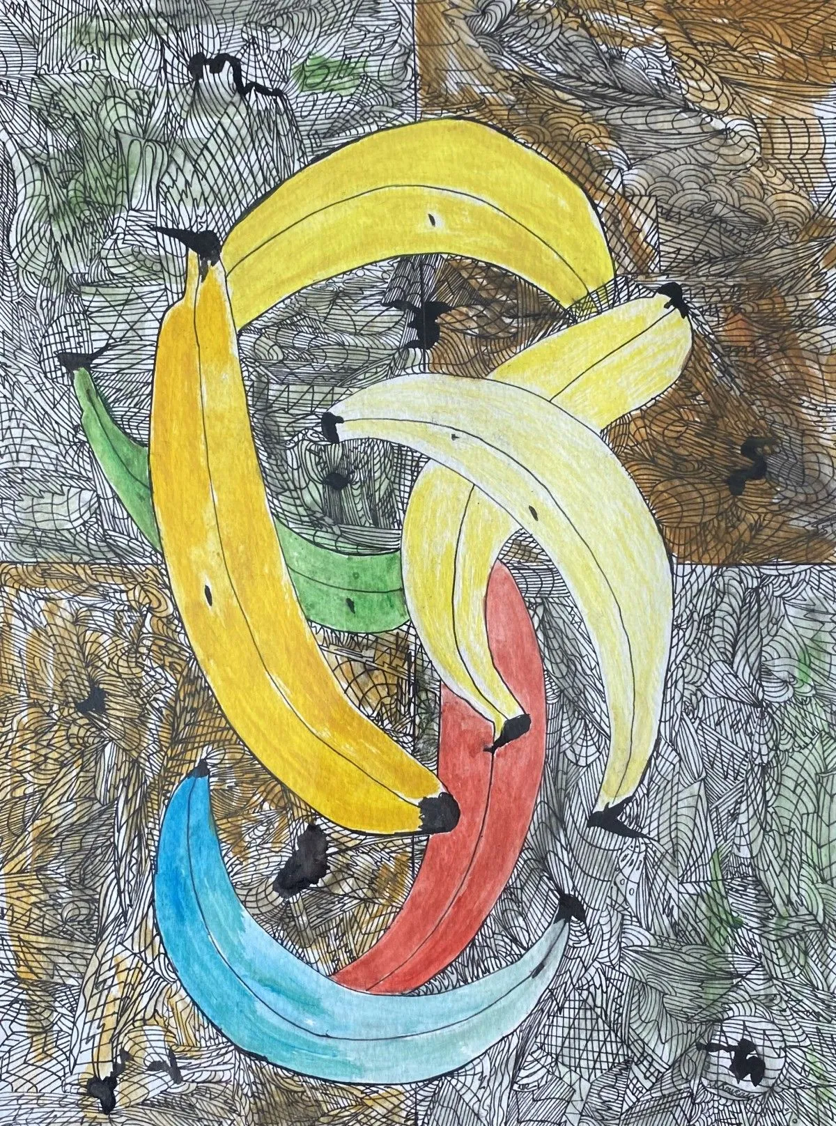 Bananes Volantes, œuvre de Denis Roucau