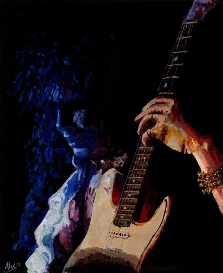 Yngwie Malmsteen Fire and ice, œuvre de Alex Mets
