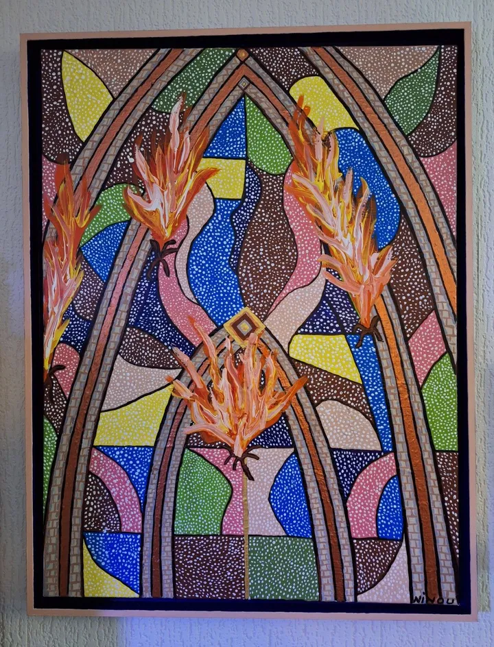 N°79 Flamboyant, enneigé et flambé, œuvre de Jean-Michel FRAMERY