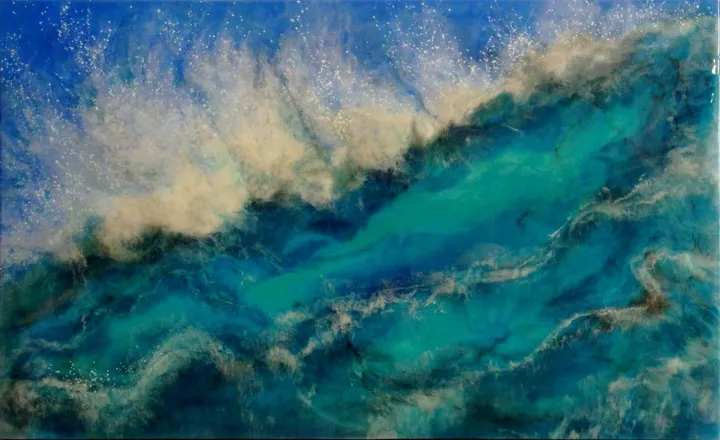 Wave, Resin Art, œuvre de IRINI KARPIKIOTI