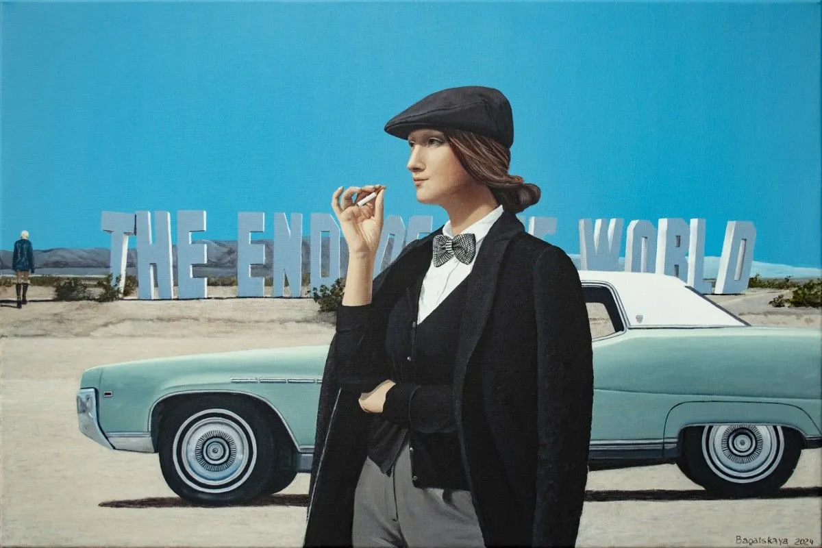 Contemporary portrait "The End of the World", artwork by Nataliya Bagatskaya