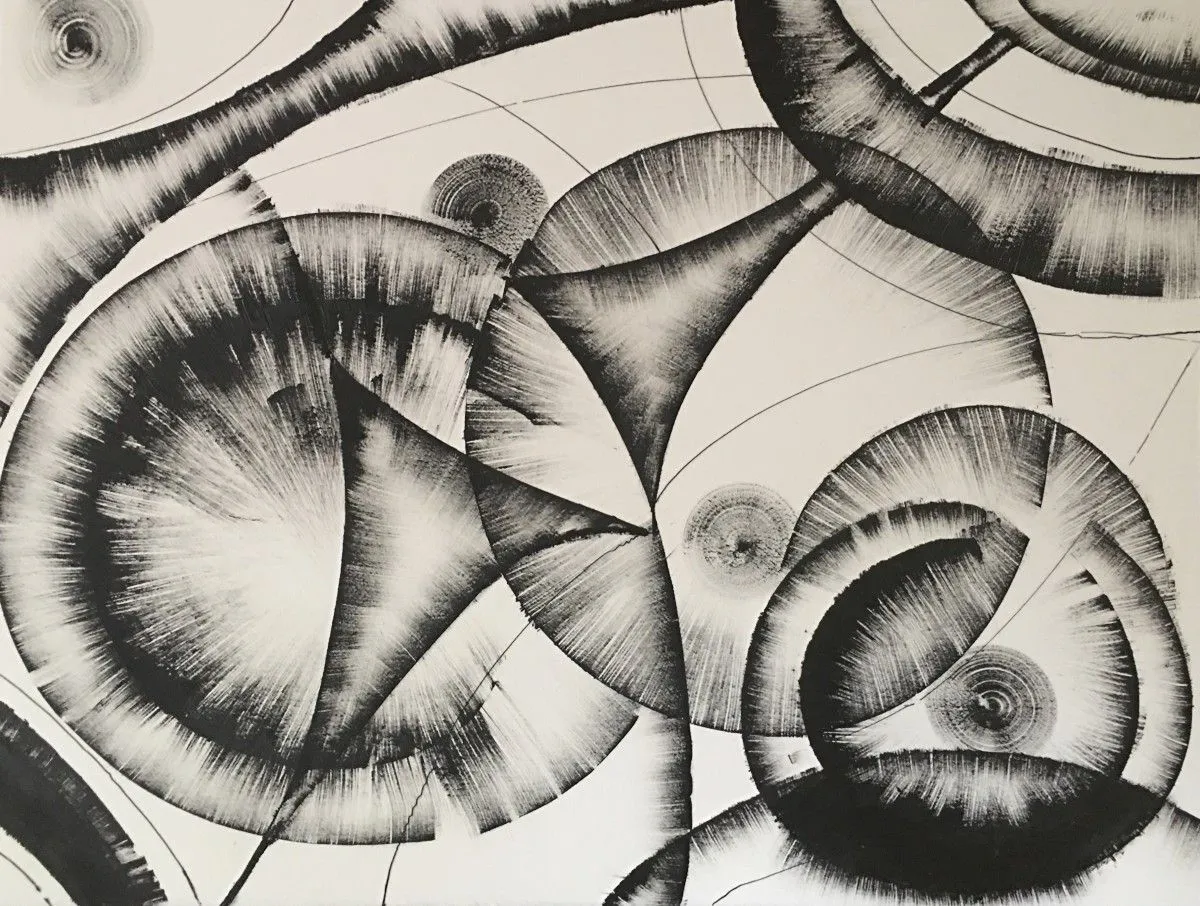 Black and White Abstract Drawing 17 by Kozyuk, œuvre de Khrystyna Kozyuk