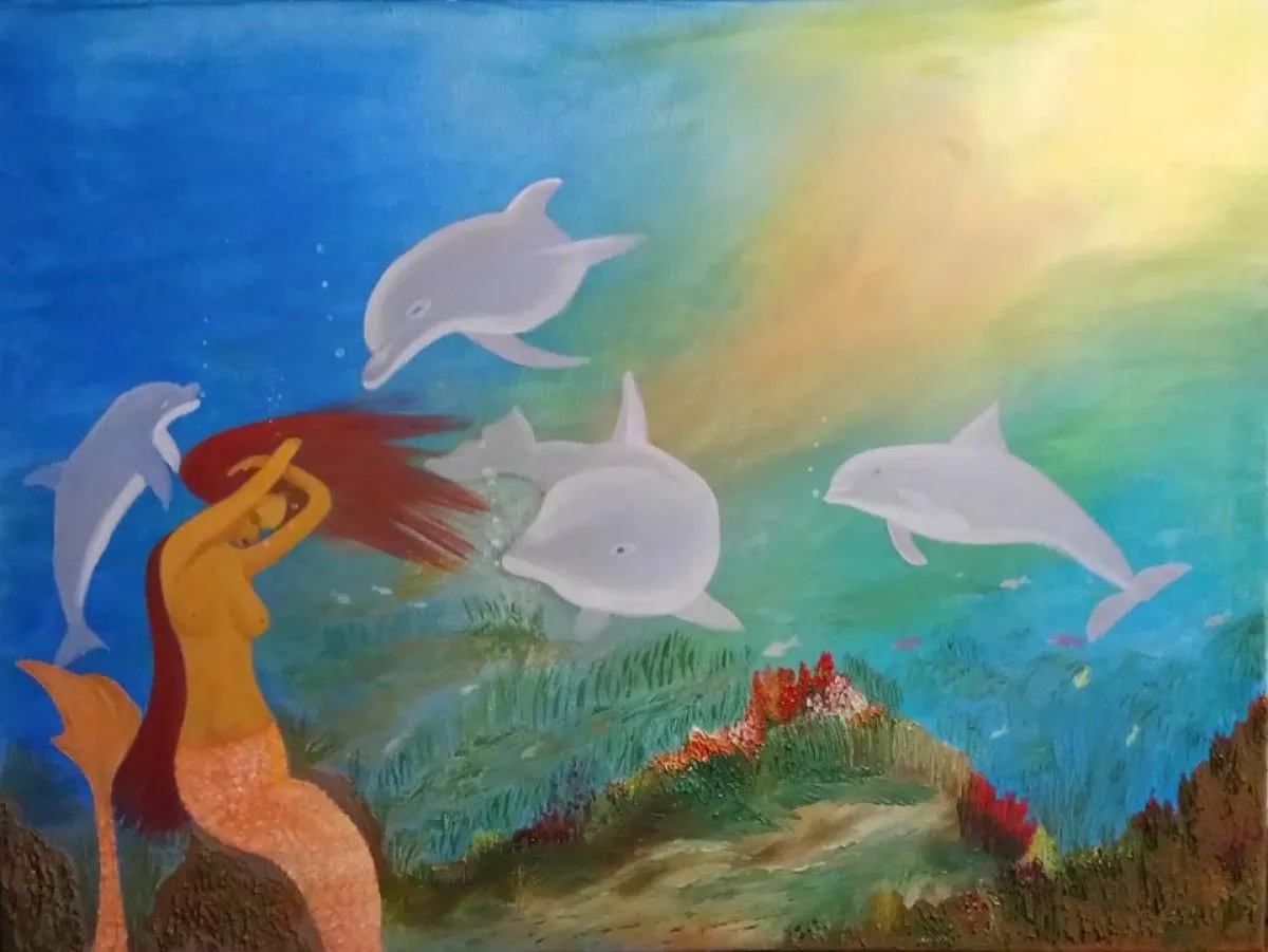 Rencontre dans les fonds marins, artwork by Viviane RINCK