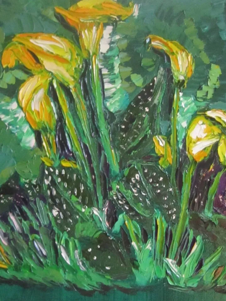 Yellow Calas', artwork by Ligia Moya
