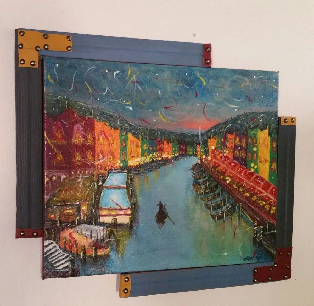Venice - First night of carnival, artwork by Sophie d'Ancona